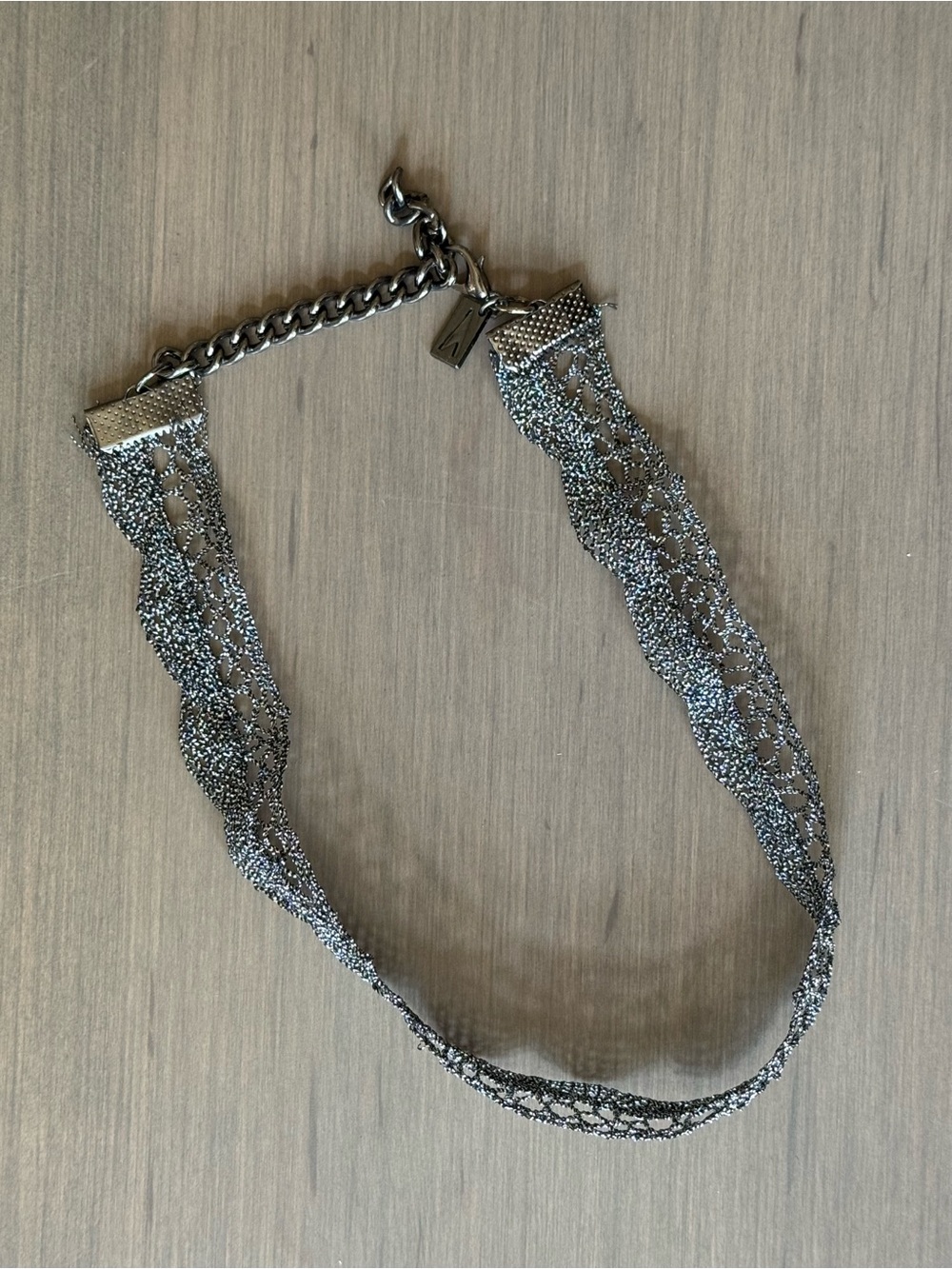 Free People Aris Metallic Silver Lace Choker
